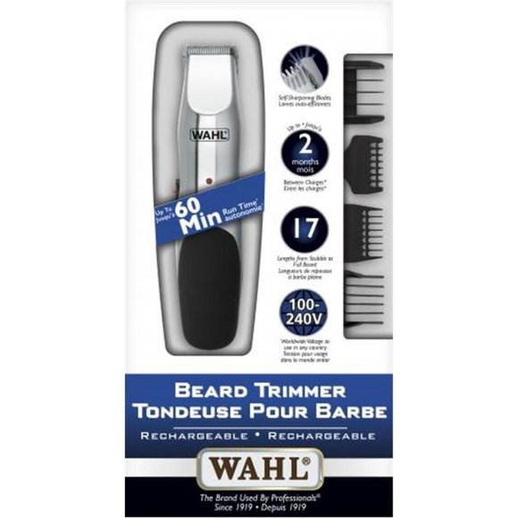 - Set of 15 Pieces, Rechargeable Beard Trimmer, Gray